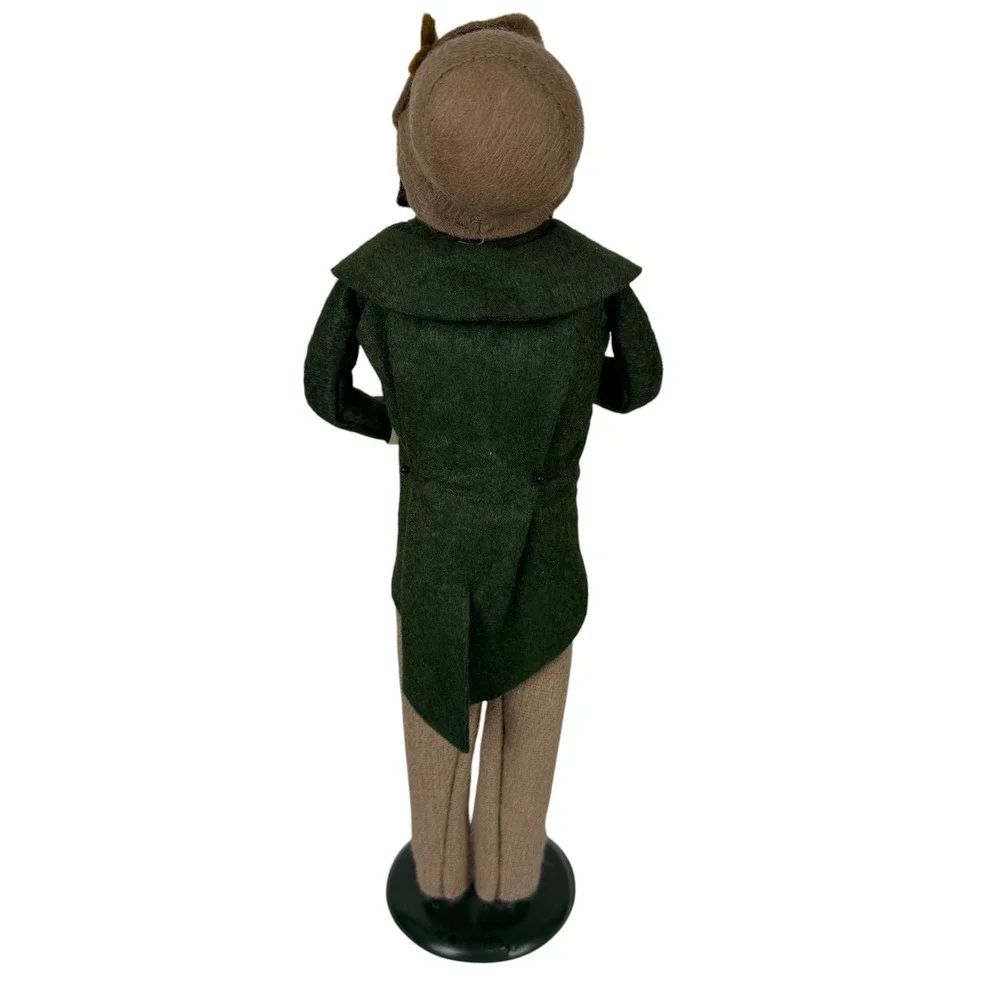 Byers Choice Carolers 1991 Vintage Singing Man Figurine Joyeux Noel Green 14